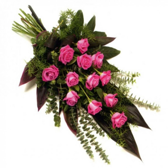 Букет цветов "Розовые розы на похороны"